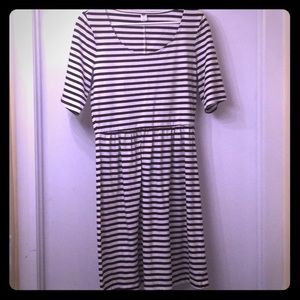 Striped knee length dress